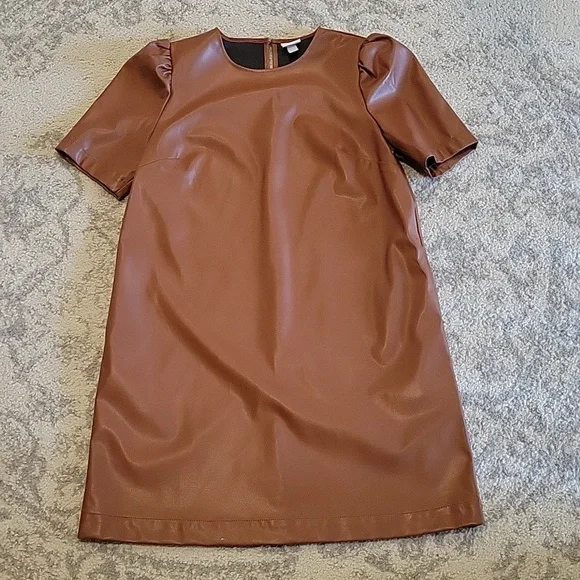 slim fit dress slacks Short Sleeves Women Faux Leather Dress main image 0